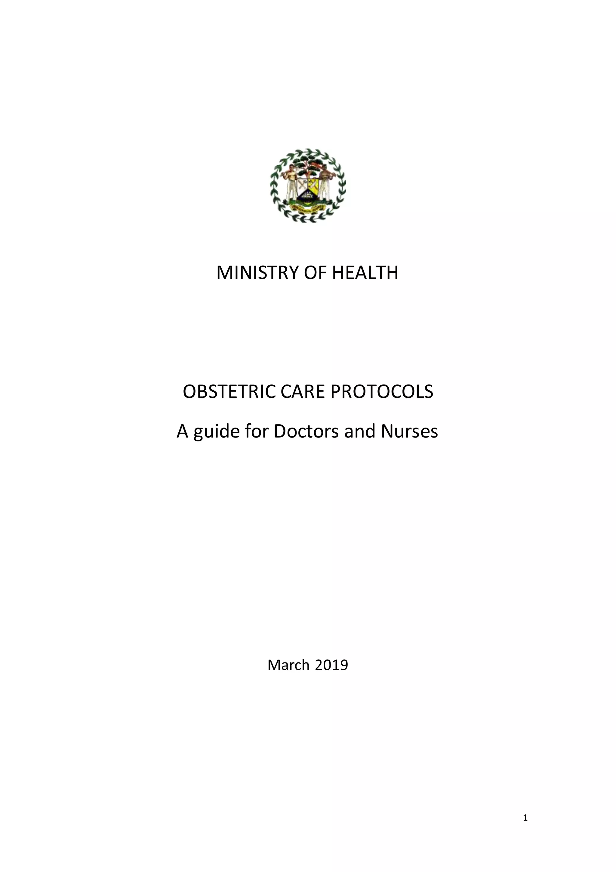 Obstetric protocol blz | DOCX