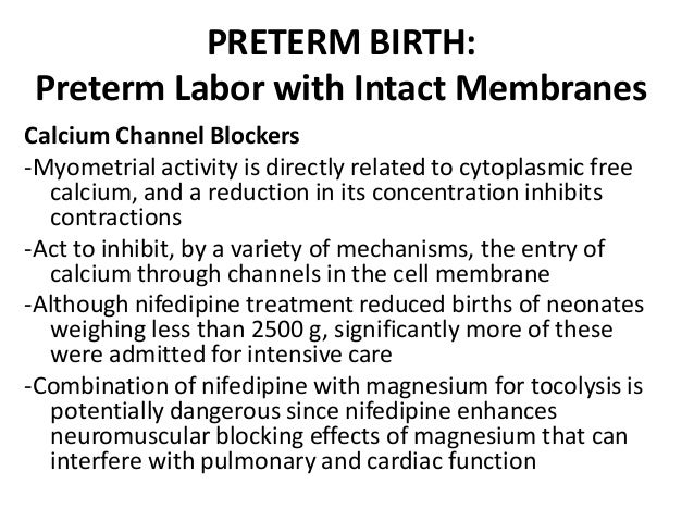 Nifedipine Dosage For Preterm Labor
