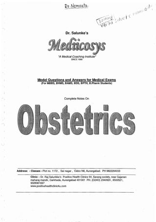 Ob Notes.pdf Obstetrics High Yield notes - For revision. .pdf