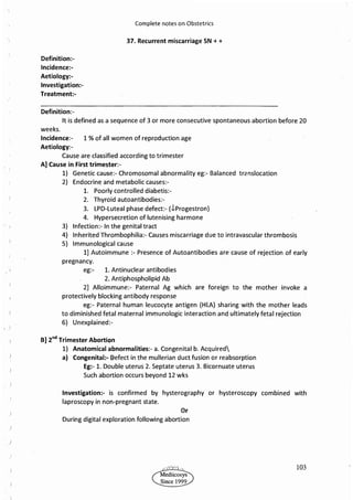 Obstetrics High Yield notes - For revision. .pdf