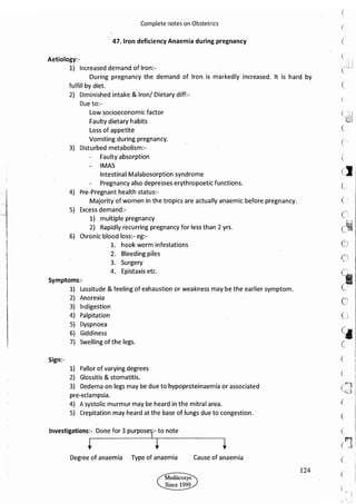 Obstetrics High Yield notes - For revision. .pdf