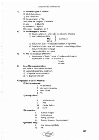 Obstetrics High Yield notes - For revision. .pdf