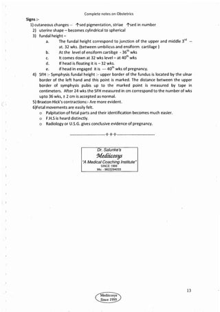 Obstetrics High Yield notes - For revision. .pdf