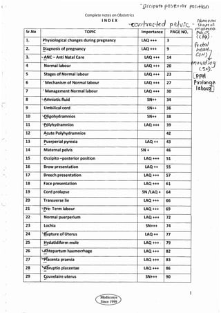 Obstetrics High Yield notes - For revision. .pdf