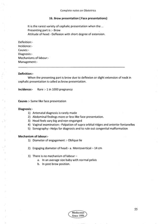 Obstetrics High Yield notes - For revision. .pdf