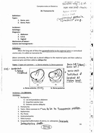 Obstetrics High Yield notes - For revision. .pdf