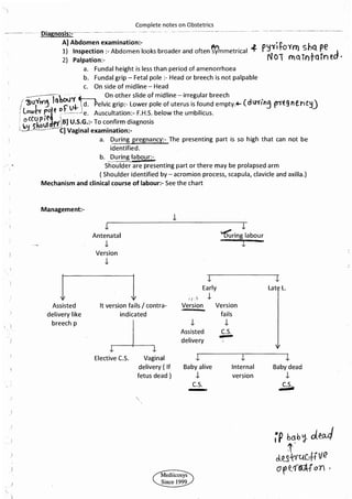 Obstetrics High Yield notes - For revision. .pdf