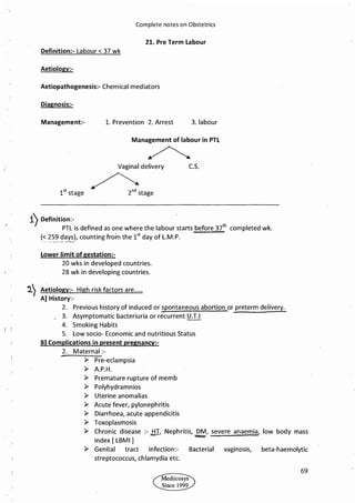 Obstetrics High Yield notes - For revision. .pdf