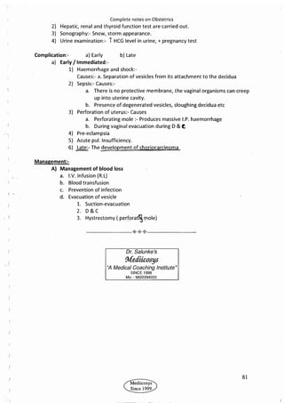 Obstetrics High Yield notes - For revision. .pdf