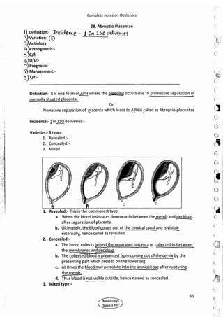 Obstetrics High Yield notes - For revision. .pdf
