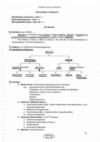 Obstetrics High Yield notes - For revision. .pdf