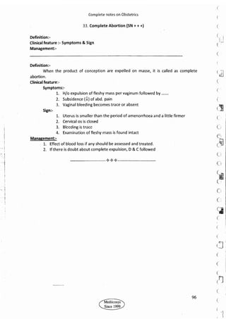 Obstetrics High Yield notes - For revision. .pdf