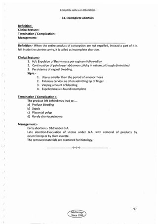 Obstetrics High Yield notes - For revision. .pdf