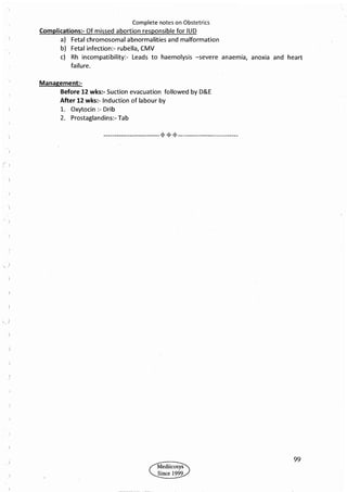 Obstetrics High Yield notes - For revision. .pdf