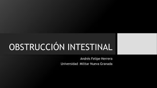 OBSTRUCCIÓN INTESTINAL
Andrés Felipe Herrera
Universidad Militar Nueva Granada
 