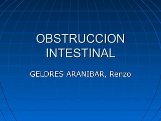 OBSTRUCCION
  INTESTINAL
GELDRES ARANIBAR, Renzo
 