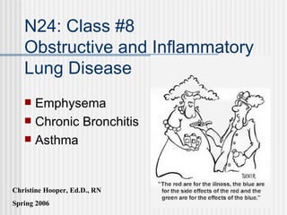 N24: Class #8 Obstructive and Inflammatory Lung Disease ,[object Object],[object Object],[object Object],Christine Hooper, Ed.D., RN Spring 2006 