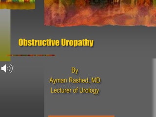 Obstructive Uropathy
By
Ayman Rashed, MD
Lecturer of Urology
 