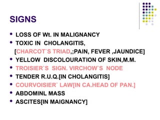 Toisier Sign Obstuctive jaundice LECTURE FOR FINAL YEAR MBBS students | PPT