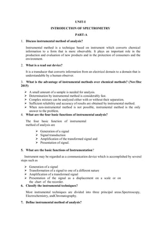 OBT751 Analytical methods Instrumentation materials | PDF