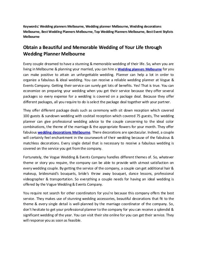 Obtain a beautiful and memorable wedding of your life through wedding