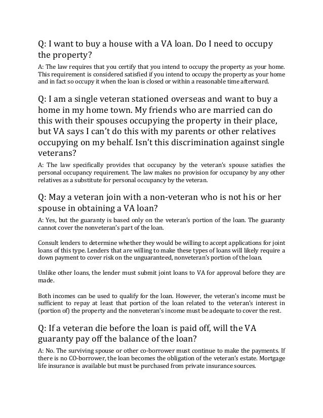 Obtaining a VA Home Loan FAQ