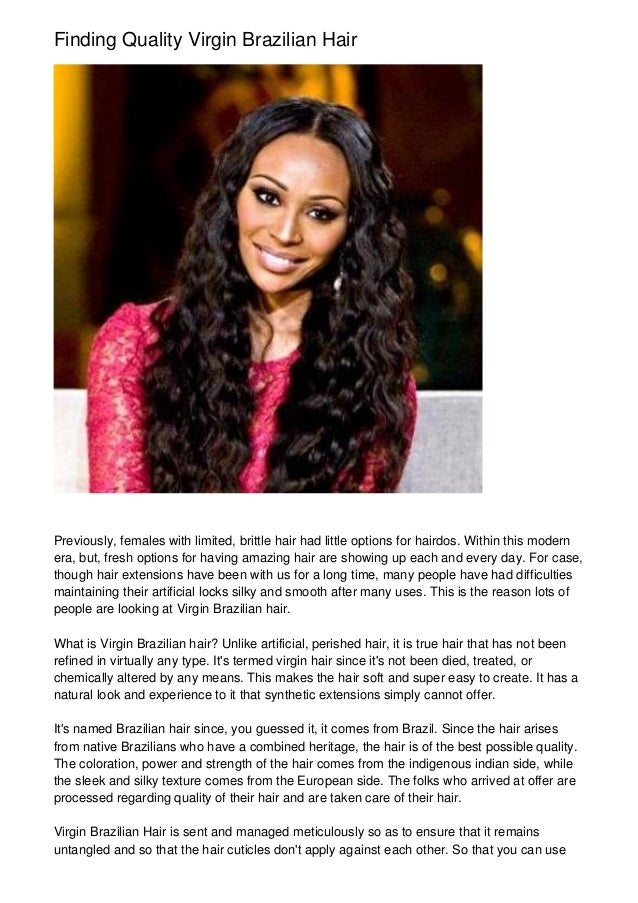 Finding Quality Virgin Brazilian Hair