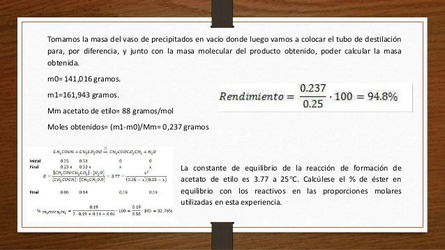 Obtención del acetato de etilo
