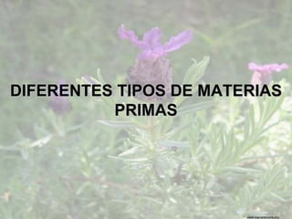 www.sierradebaza.org
DIFERENTES TIPOS DE MATERIAS
PRIMAS
 