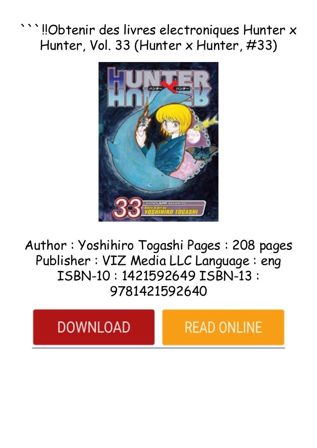 Obtenir Des Livres Electroniques Hunter X Hunter Vol 33 Hunte