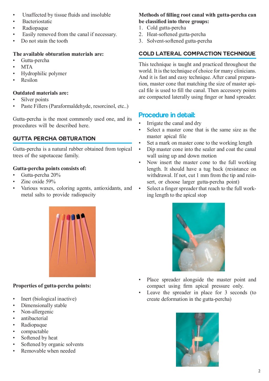 Obturation of Root Canal An Endodontic Overview