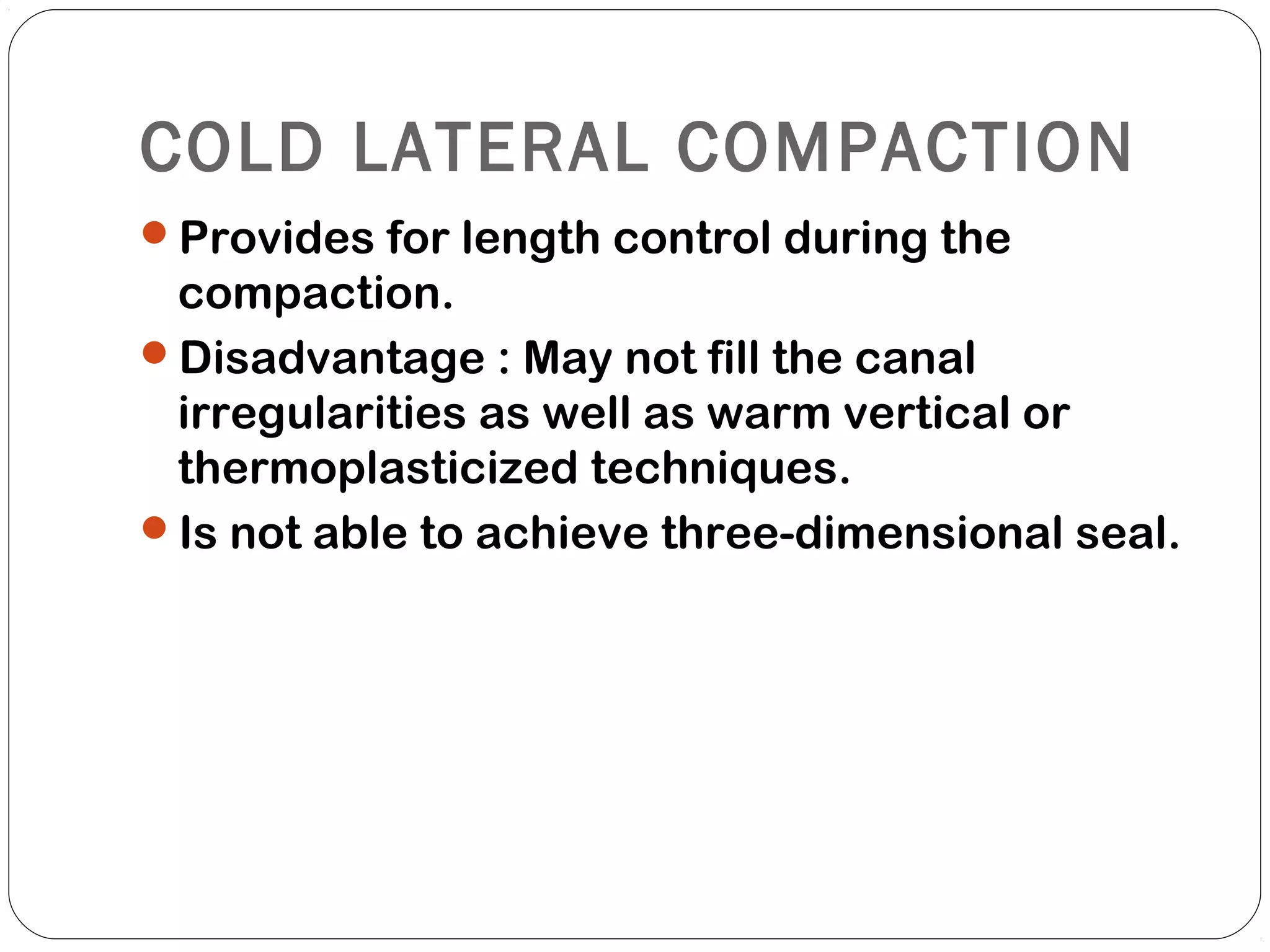 Obturation techniques | PPT