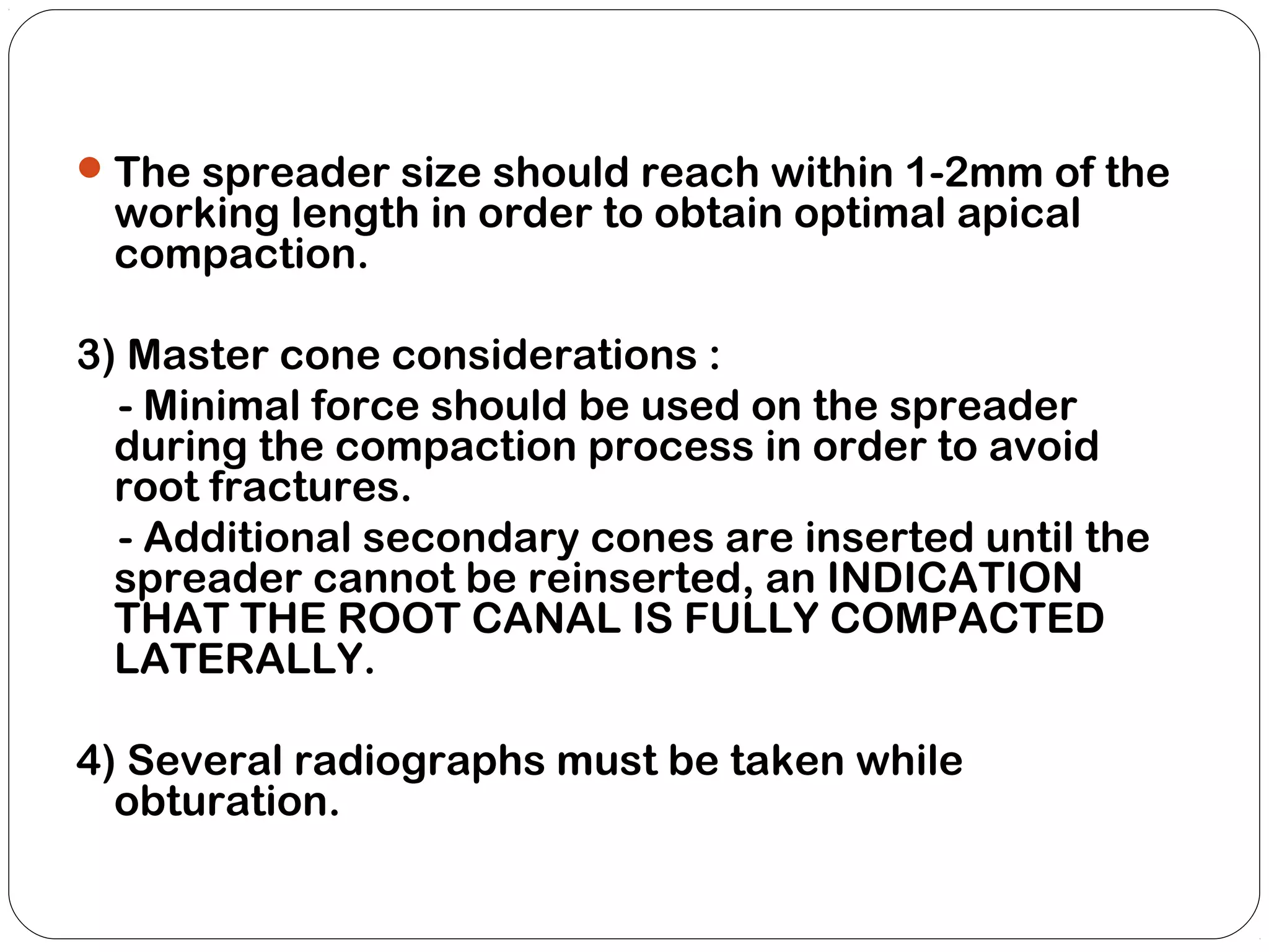 Obturation techniques | PPT