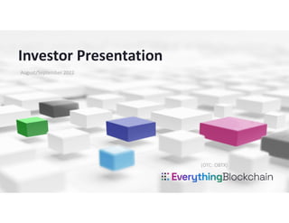 Investor Presentation
August/September 2022
(OTC: OBTX)
 