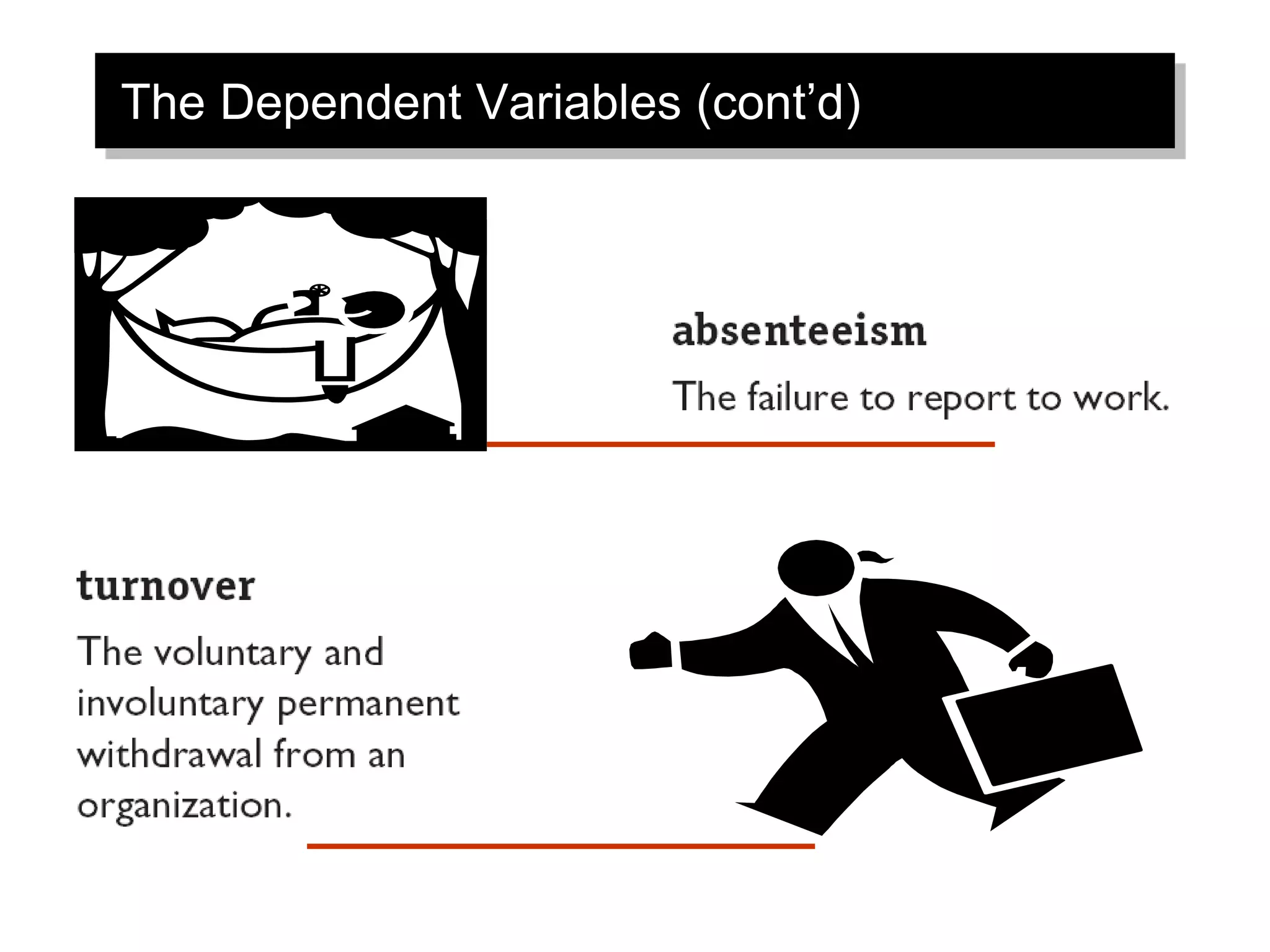 The Dependent Variables (cont’d)
 