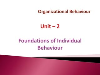 Organizational Behaviour
 