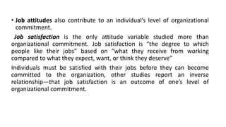 ORGANIZATIONAL COMMITMENT IN OB | PPTX