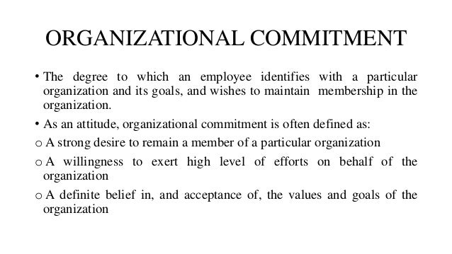 ORGANIZATIONAL COMMITMENT IN OB
