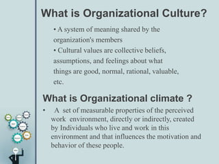 Why are climate and
culture
important?
The success of Human Services
organizations generally depends
on the relationships ...