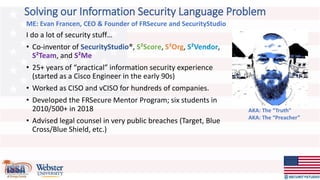 ISSA-OC and Webster University Cybersecurity Seminar Series Presentation
