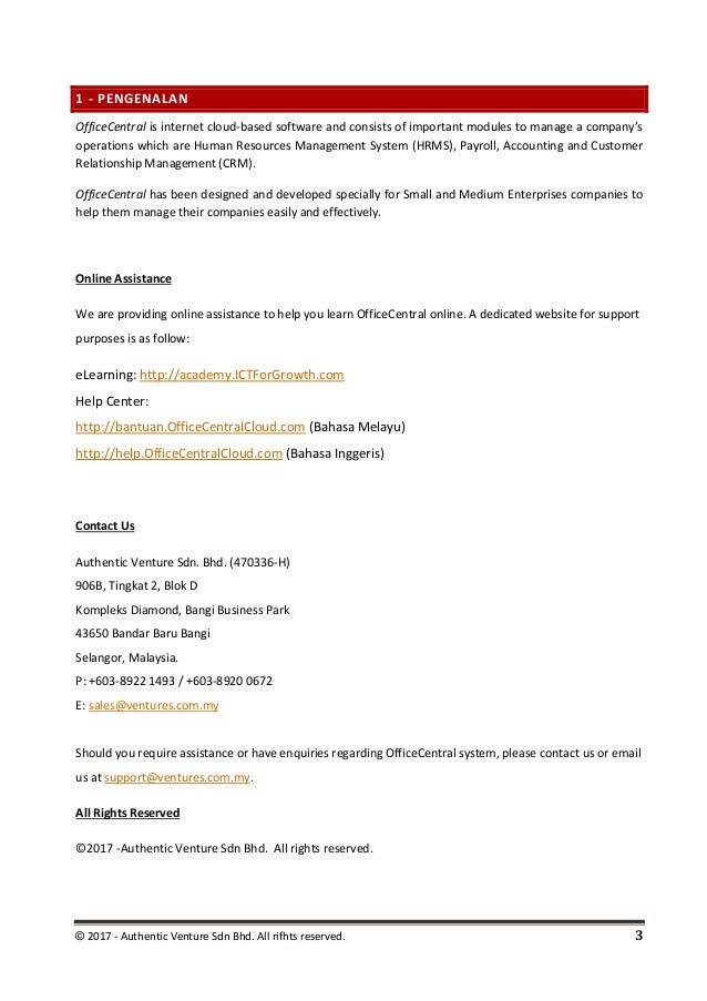 Officecentral User Manual English Global Configurations