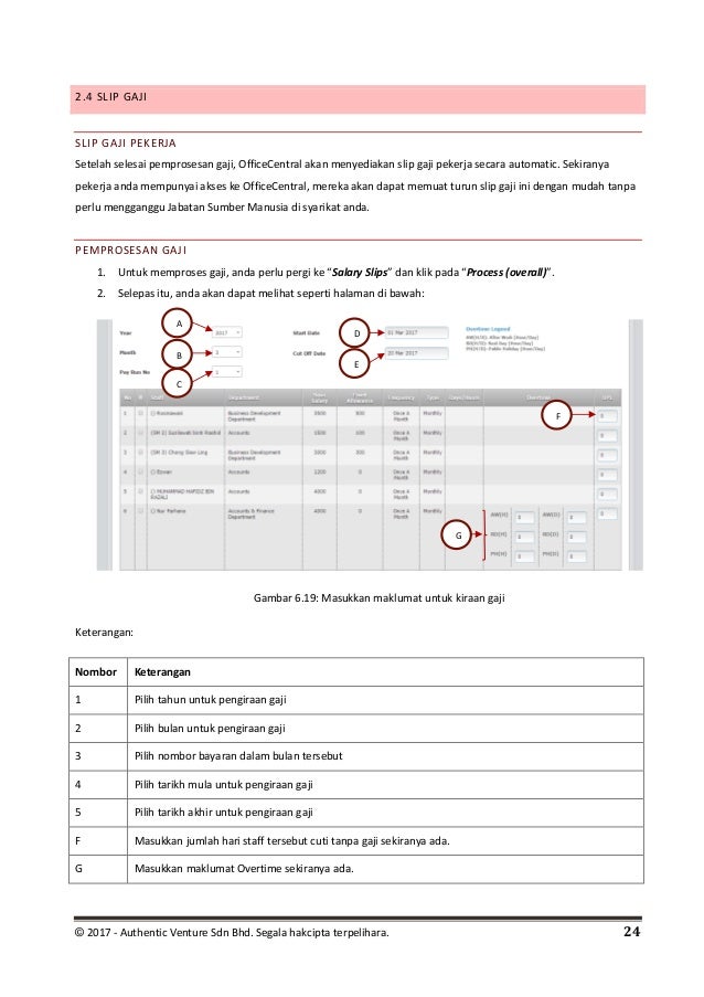 officecentral user manual bm sistem pengurusan gaji payroll format slip gaji malaysia