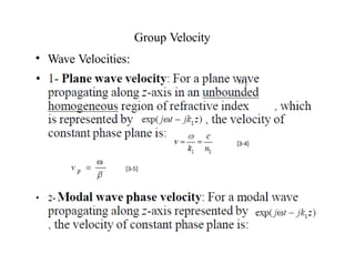 Group Velocity
• Wave Velocities:
 