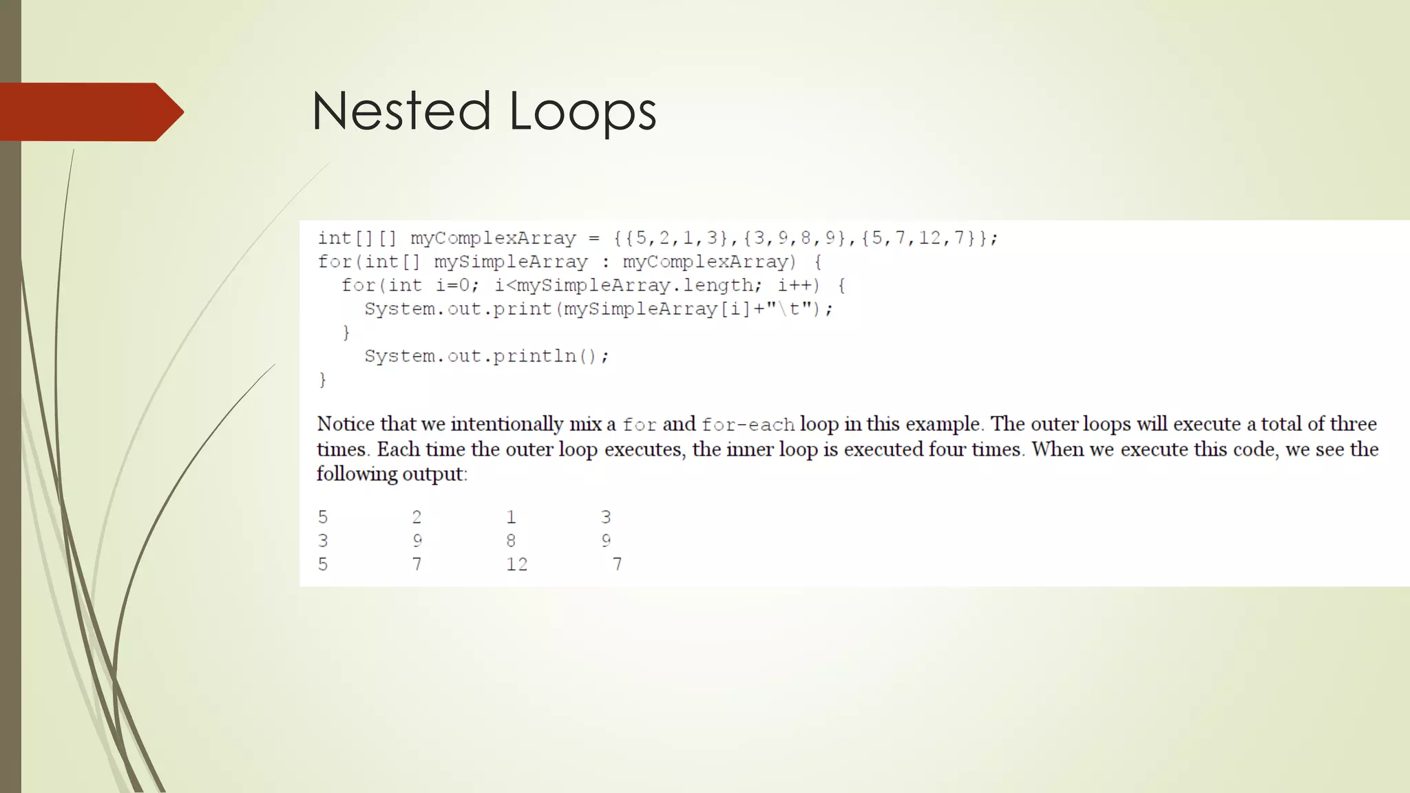 Nested Loops
 