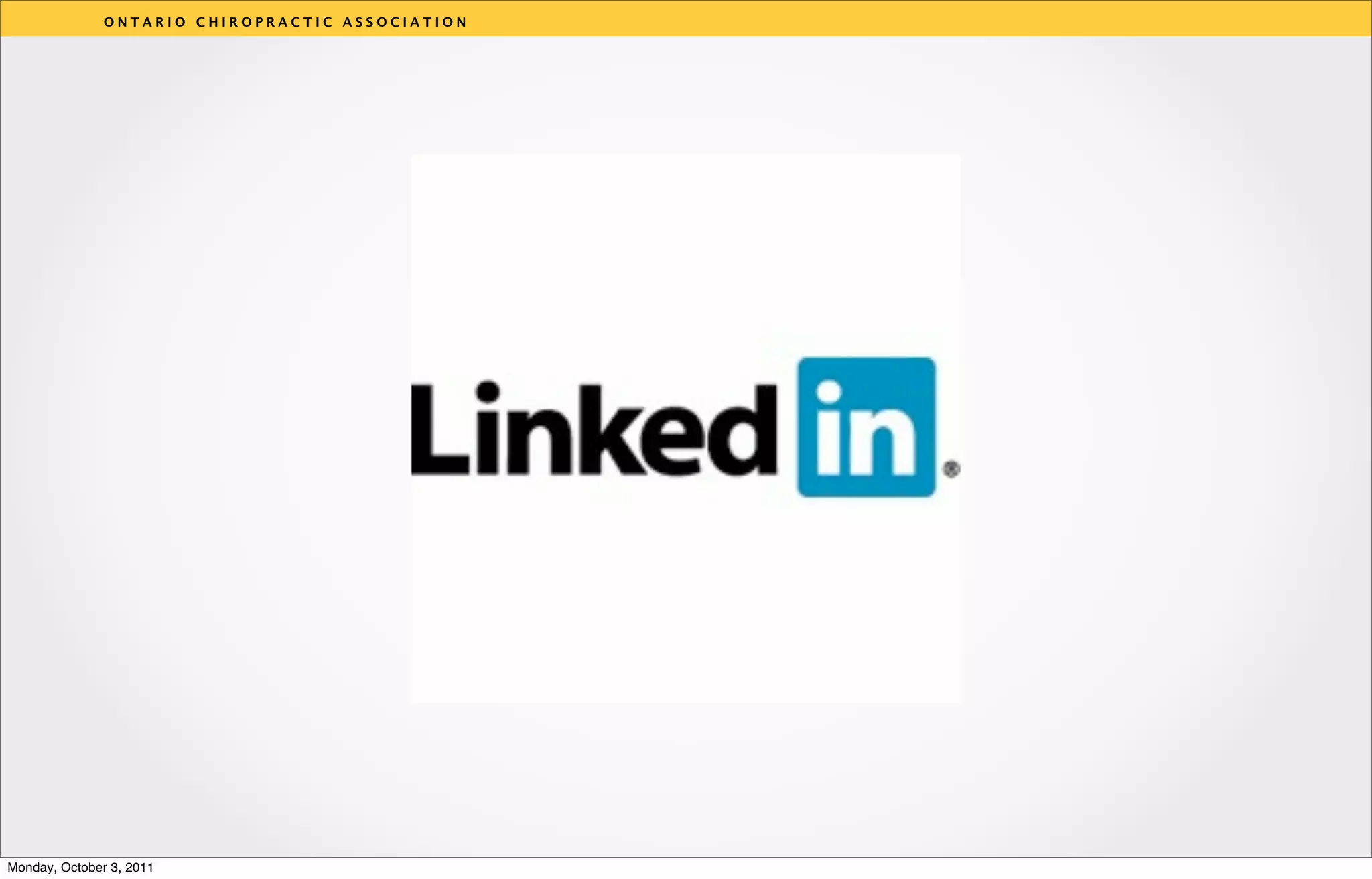 ONTARIO CHIROPRACTIC ASSOCIATION




                                                  v




Monday, October 3, 2011
 