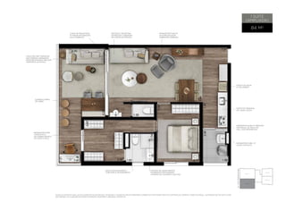 1 suíte 
(AMPLIADA) 
84 M2 
caixilho pro jet ado 
p/ maior integr ação 
sala/terraço 
anten a e te lefoni a 
entregues cabe adas 
em todos os pontos 
infr aestrutur a p/ 
automaÇão/som 
ambiente /câmer as 
Plant a ilustr ati va FINAL 02 com sugestão de de cor ação . Os móveis e utensí lios são de dimens ões comer ciais e não fazem parte do contr ato de compr a e vend a do im óvel. As medid as são de face a face 
das paredes . Os acabamentos serão entregues conforme o Memori al Des criti vo. 
caixilhos sem tr avess a 
com vidros lamin ados 
propor cion ando me lhor 
conforto acústi co 
guarda-corpo 
de vidro 
infr aestrutur a 
completa p/ 
ar-condi cion ado 
na suíte e sala 
ponto de águ a 
p/ geladeira 
ponto p/ máquin a 
de lavar louça 
infr aestrutur a p/ medi ção 
indi vidu al de águ a no 
hall dos pavimentos 
bacia dos banheiros 
com dup lo acion amento 
sistem a de aque cimento 
entregue fun cion ando 
através de caldeira coletiva 
infr aestrutur a p/ 
coifa com duto 
FINAL 01 
FINAL 02 
FINAL 03 
FINAL 04 
AL . DOS maracatins 
 