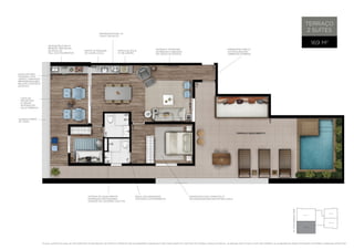 TERRAÇO 
2 suítes 
169 M2 
infr aestrutur a p/ 
automaÇão/som 
ambiente /câmer as 
infr aestrutur a comp let a p/ 
ar-condi cion ado nas suítes e sala 
infr aestrutur a p/ 
coifa com duto 
ponto de águ a 
p/ geladeira 
ponto p/ máquin a 
de lavar louça 
sistem a de aque cimento 
entre Gue fun cion ando 
através de caldeira coletiva 
anten a e te lefoni a 
entregues cabe adas 
em todos os pontos 
bacia dos banheiros 
com dup lo acion amento 
infr aestrutur a p/ 
medi ção indi vidu al 
de águ a no 
hall dos pavimentos 
Plant a ilustr ati va fin al 02 com sugestão de de cor ação . Os móveis e utensí lios são de dimens ões comer ciais e não fazem parte do contr ato de compr a e vend a do im óvel. As medid as são de face a face das paredes . Os acabamentos serão entregues conforme o Memori al Des criti vo. 
caixilhos sem 
travessa com 
vidros lamin ados 
propor cion ando 
me lhor conforto 
acústi co 
caixilho 
projetado 
p/ maior 
integr ação 
sala/terraço 
guarda-corpo 
de vidro 
FINAL 01 
FINAL 02 
FINAL 03 
FINAL 04 
AL . DOS maracatins 
 