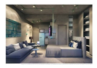 P erspe c ti va i l ustr a da do a pto . de 4 5 m 2 c om sugestão de de c or a ç ão . O s a c a b a mentos , m ó v eis e utensí l ios não fa z em pa rte do c ontr ato de c ompr a e v end a do im ó v e l . 
 