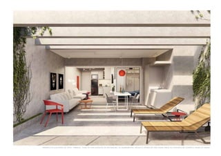 P erspe c ti va i l ustr a da do a pto . terr a ç o - fin a l 0 3 c om sugestão de de cor a ç ão , O s a c a b a mentos , m ó v eis e utensí l ios não fa z em pa rte do c ontr ato de c ompr a e v end a do im ó v e l . 
 