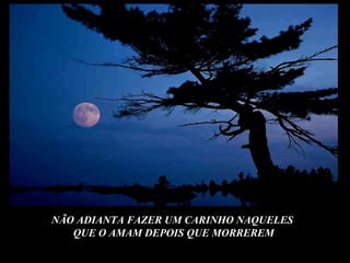 NÃO ADIANTA FAZER UM CARINHO NAQUELES  QUE O AMAM DEPOIS QUE MORREREM 